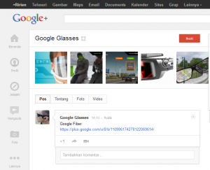 Tampilan Google+